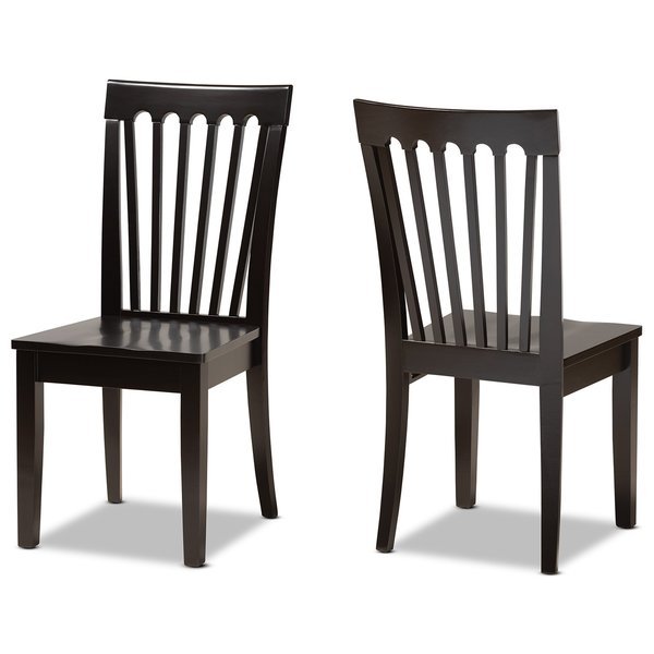 Minette Modern and Contemporary Transitional Dark Brown Finished Wood 2-Piece Dining Chair Set, Baxton Studio, Mfr#: 180-11426-Zoro